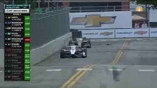 Josef Newgarden Crashes with the NASCAR Booth Watching