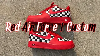 Custom Air Force 1 (RED EDITION)‼️
