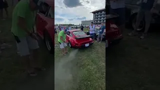 Porsche slantnose 911 (930) exhaust shot at a man 😂