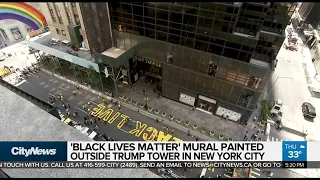 Black Lives Matter mural painted outside of Trump Tower in NYC