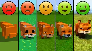 fox with different emoji in minecraft