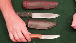 Two Custom Hand built Knifes, One Camp Knife and One Skinning Knife