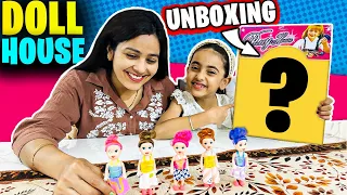 Mini Doll House Unboxing and Game with Mummy | Kitchen Game In Hindi #unboxing #dollhousetour