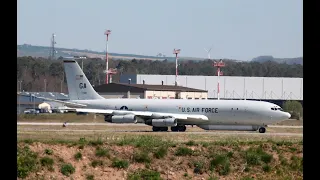 (4K) Plane Spotting Ramstein Air Base | E-8C, C-5M, 747, C-17A  (DutchPlaneSpotter)