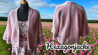 #125 Häkelanleitung 🌻Hexagon Jacke 2.0 häkeln🌻 Kathrinchen Kirschblüte 🌻 Tutorial Crochet Pattern