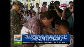 Pres. Duterte, mas madalang daw na makikita ng publiko hanggang 'di pa tapos ang krisis sa Marawi