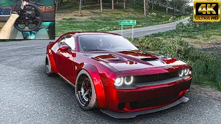 Dodge Challenger SRT Hellcat - Forza Horizon 5 | Steering wheel gameplay