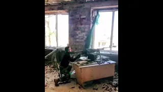 Ukrainian soldier shooting on Russian troops  with a Kord-12.7mm heavy machine gun