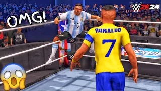 WWE 2K24 - Cristiano Ronaldo vs. Lionel Messi for WWE European Championship | [4K60]