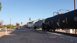 Fast Union Pacific with Leader 8040 passes through Gilbert