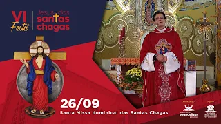 Missa Dominical 8h AO VIVO | VI FESTA DE JESUS SANTAS CHAGAS DE JESUS | PADRE MANZOTTI | 26/09/2021