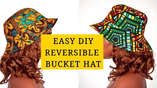EASY Reversible BUCKET HAT cutting & sewing/Summer bucket hat/ DIY fabric hats/step-by-step tutorial