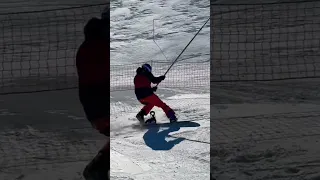 Getting on Drag Lift with Snowboard 🏂 on failed attempts #shorts #short #viral