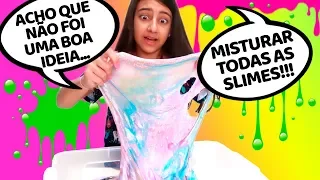 MISTURANDO TODAS AS MINHAS SLIMES !!!  - SLIMES CASEIRAS E PUTTYS - Julia Moraes