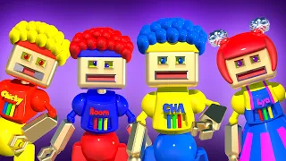 Robot Cha-Cha, Robot Chicky, Robot Boom-Boom & Robot Lya-Lya | D Billions Kids Songs