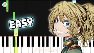 Youjo Senki OP - "JINGO JUNGLE" - EASY Piano Tutorial & Sheet Music