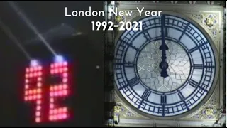 London New Year 1992-2021. Fireworks London. Evolution of London New Year (Most Popular Video!)