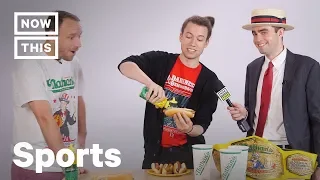 Joey Chestnut Coaches NowThis Employees in Hot Dog Contest | NowThis