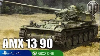 AMX 13 90 REVIEW  the French tier 8 light  - World of Tanks Console