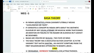 RASA THEORY // MEG -5