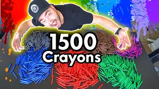 MELTING 1000 CRAYONS INTO ONE MONSTER CRAYON!