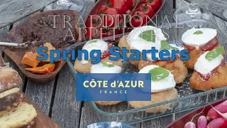 French Starters Appetizers: Tapenade Dip and Street Food Socca