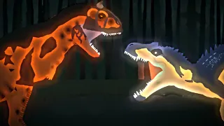 allosaurus vs carnotaurus // dinosaur battle // stick nodes pro animation