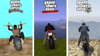 Jumping from the Highest Mountain with a bike in GTA Games (2001➟2013) (Evolution)