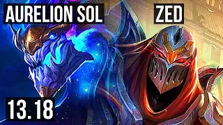 AURELION SOL vs ZED (MID) | 800+ games, 1.1M mastery, Godlike, 14/5/13 | KR Diamond | 13.18