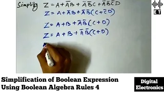 Simplification of Boolean Expression Using Boolean Algebra Rules | Important Question 4