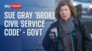 Sue Gray 'broke civil service code', says government