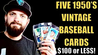 Five 1950's HOF Vintage Baseball Cards For $100 or Less - Episode 2