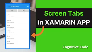 Xamarin Forms Tutorial: Create Screen Tabs without using any package || Cognitive Code