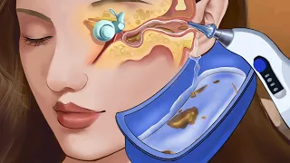 ear cleaning ASMR|Water Device Removes Earwax| Ear cleaning animation