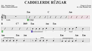 CADDELERDE RÜZGAR--Em--(Play Along)--:Guitar,Flute,Keyboard,Violin,Melodica,Ukulele,Recorder.