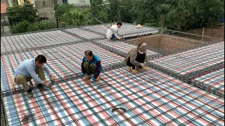 Traditional Techniques And Modern Construction Tools Build Solid Reinforced Concrete Ceiling Floors