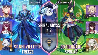 C0 Neuvillette Freeze & C0 Tighnari Spread | Spiral Abyss 4.2 Floor 12 - 9 Stars | Genshin Impact