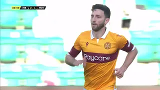 Motherwell's Ricki Lamie scores in Scottish Cup Quarter Final against Hibernian