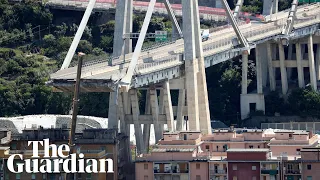 Genoa motorway bridge collapse caught on camera