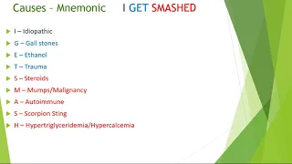 Acute Pancreatitis : Mnemonic