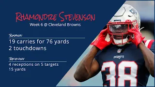 Rhamondre Stevenson RB New England Patriots | Every play | 2022 | Week 6 @ Cleveland Browns