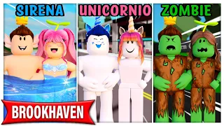 NOVIA SIRENA vs NOVIA UNICORNIO vs NOVIA ZOMBIE en BROOKHAVEN - Roblox YoSoyLoki