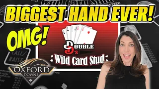 OMG!! 😮 My BIGGEST WIN EVER on Wild Card Stud Poker 💰#poker #royalflush #jackpot