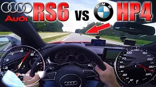 RS6 Performance chasing BMW HP4 Superbike on German Autobahn ✔