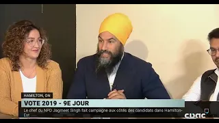 Jagmeet Singh makes policy announcement in Hamilton, Ontario