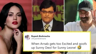 Election 2019 Result | Arnab Goswami TROLLED for addressing Sunny Deol as Sunny Leone