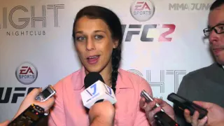 Joanna Jedrzejczyk media scrum at EA UFC 2 launch in Las Vegas