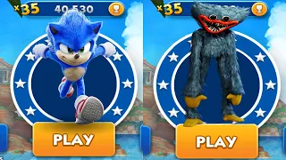 Sonic Dash vs HUGGY WUGGY Run - Movie Sonic vs All Bosses Zazz Eggman - All 61 Characters Unlocked