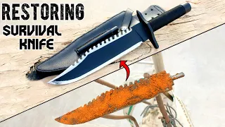 Rusty Rambo Survival Knife Restoration