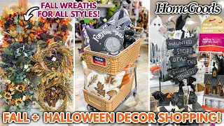 *2022* HomeGoods Fall + Halloween Decor Shopping + w/ Decorating Ideas | Fall Wreaths + Florals